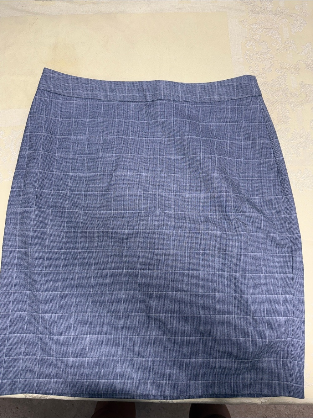 Banana Republic Blue Windowpane Pencil Skirt